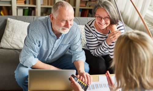 Senior couple getting retirement coaching