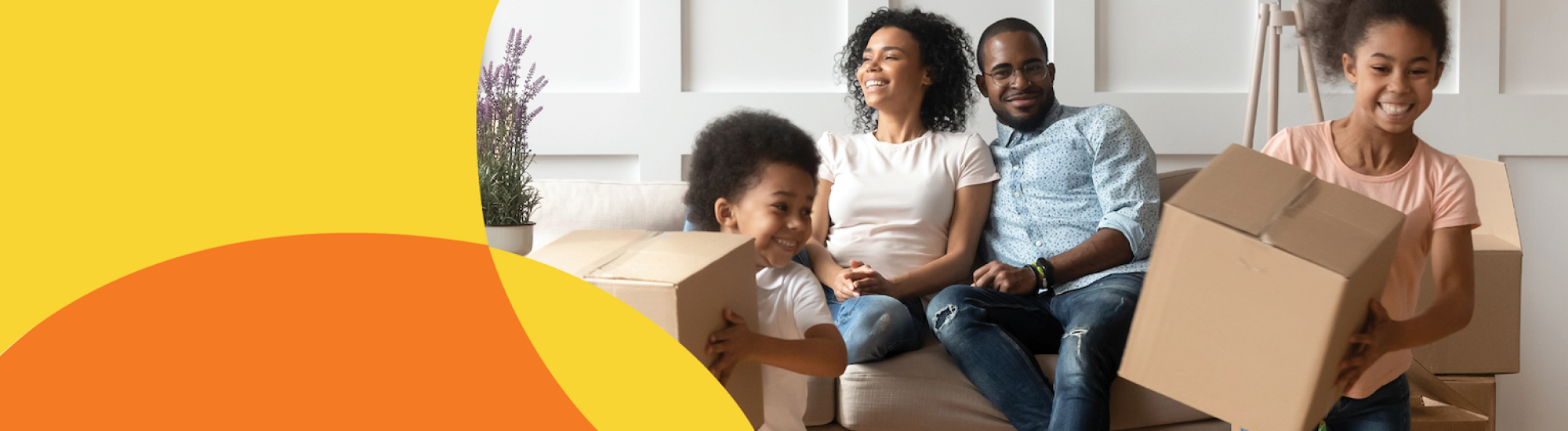 A family moving into new home